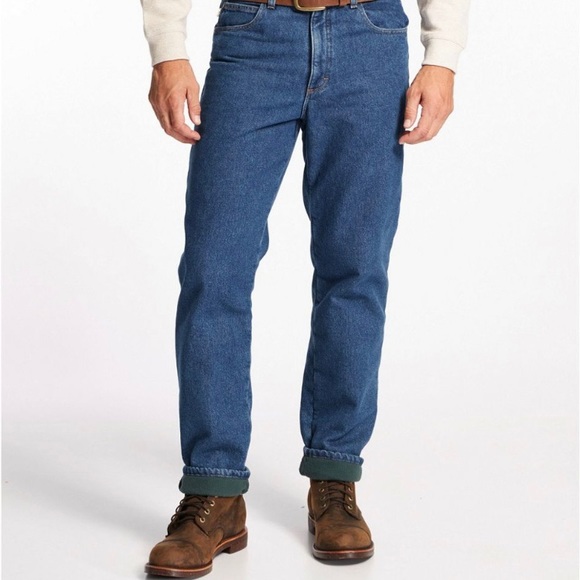L.L. Bean Jeans Ll Bean Fleece Lined 3x29 Mens 10 Cotton Jeans